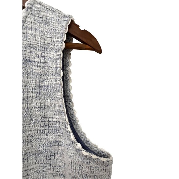 J.Crew Women's Tweed Sleeveless Top In Blue & White Size Large - Picture 3 of 7